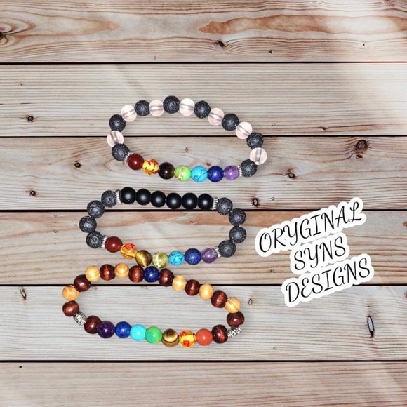 SOLD-----🙃 Chakra Bracelets with Lava Stones for Essential Oils. - Picture 1 of 1